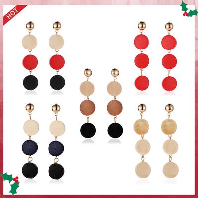 Creative Wooden Tassel Earrings Ins Net Red Wind Color Long Wooden Earrings Fashion Women's Jewelry KTJ