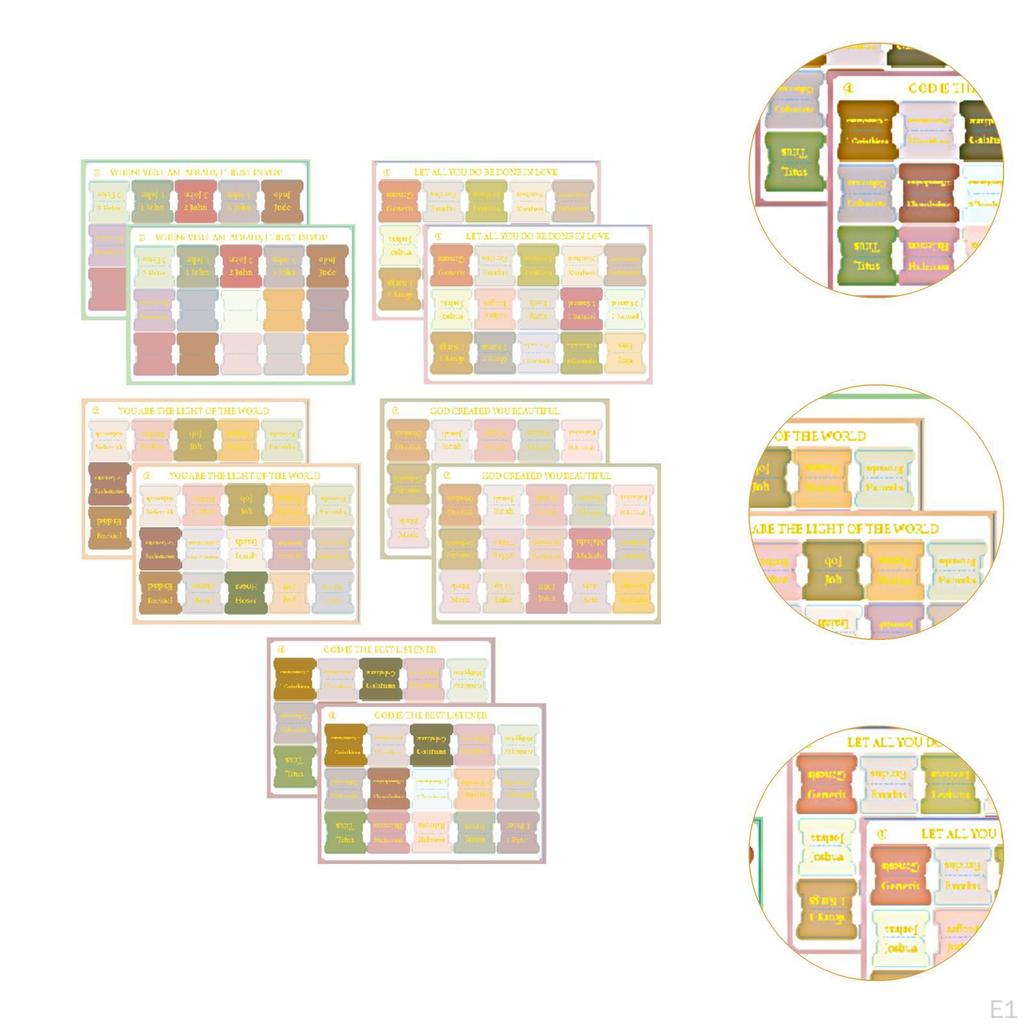 10 Sheets of Colorful Bible Index Tabs for Study