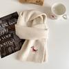 Autumn Knitted Pony Cute Wool Scarf for Women Thickened and Warm Korean Style Scarf Versatile Pony Embroidered Small Scarf
