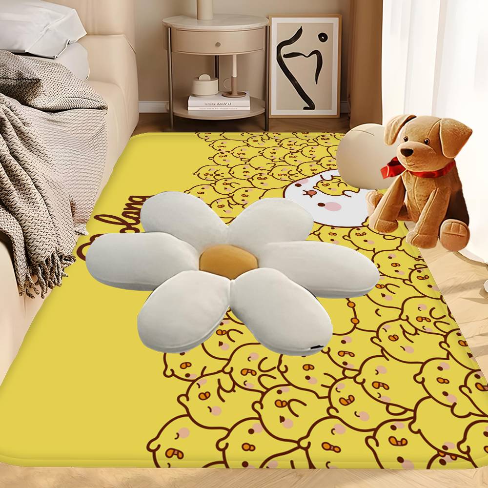 Anime Cute M-Molang Kitchen Mat Kids Room Bedroom Decoration Balcony Anti-Slip Doormat Living Room Alfombra