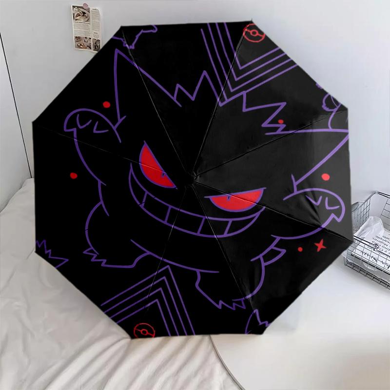 

Cute Gengar pattern, automatic folding umbrella, portable and foldable design, 8 ribs, a Christmas or birthday gift.