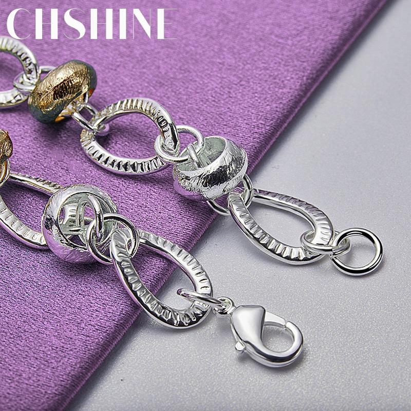 CHSHINE 925 Sterling Silver Key Lock Pendant Bracelet For Women Fashion Charm Jewelry