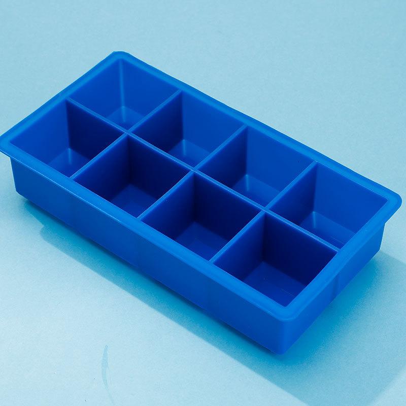 Livsmedelsgodkänd Silikon Iskubsform, Jumbo Stor Fyrkantig Bricka, DIY Form, Svart Form, Köksaccessoarer, 8 Stora Fack