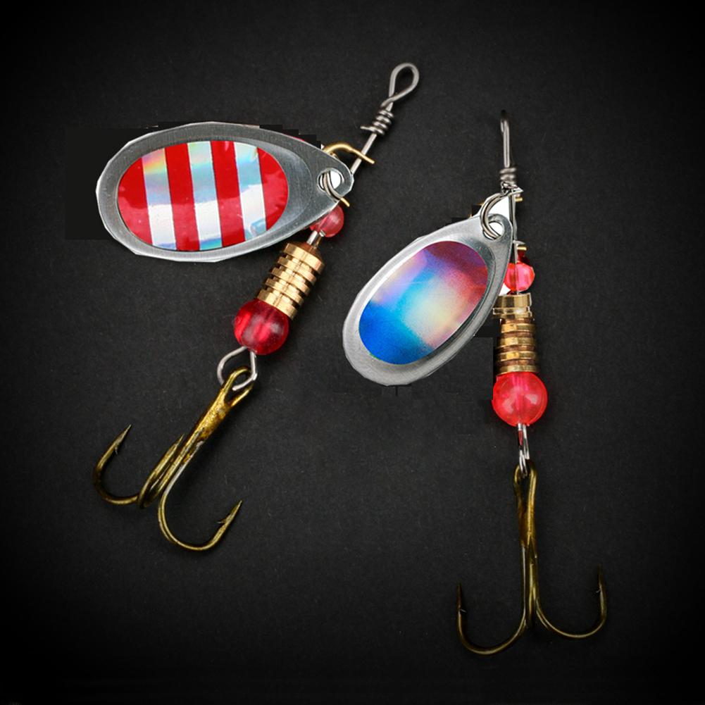10Pcs Spinner Bait Fishing Spoon Lure 360 Degree Rotating Sequins Bait 6cm Treble Hooks Wobblers for Freshwater Seawater