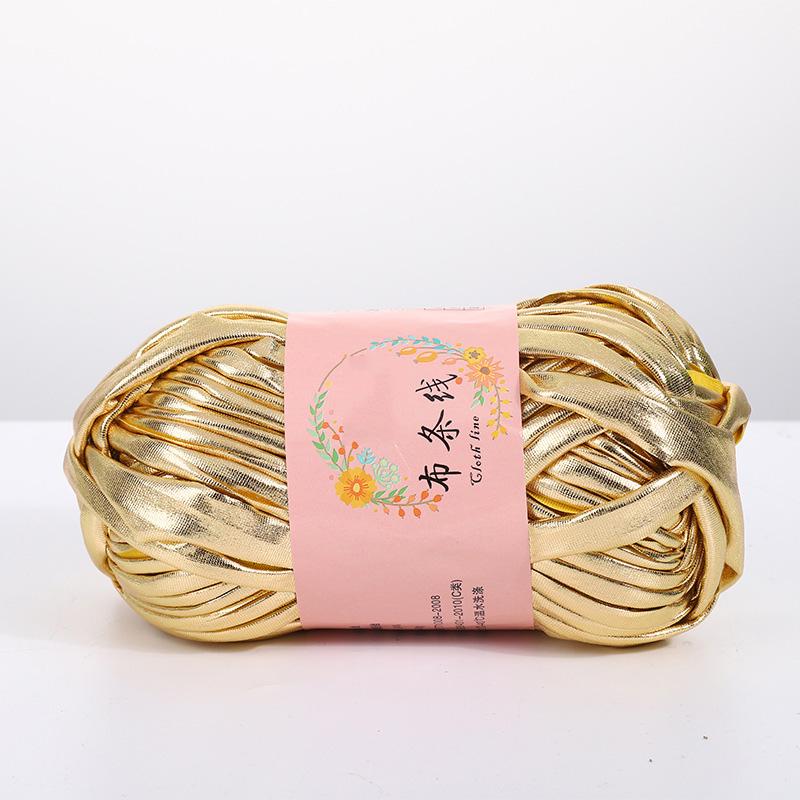 T-Shirt Yarn Metallic for Crochet Handmade Bags 100% Polyester T-Shirt Yarn for Beach Bags