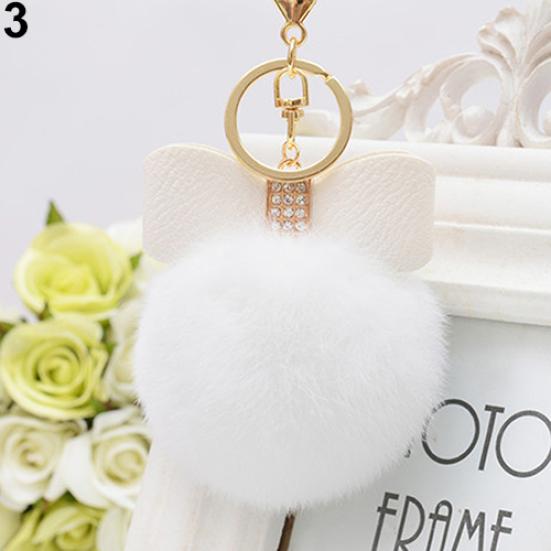 Mode Faux Kaninchen Fell Ball Charme Tasche Telefon Auto Anhänger Schlüsselanhänger Schlüsselanhänger