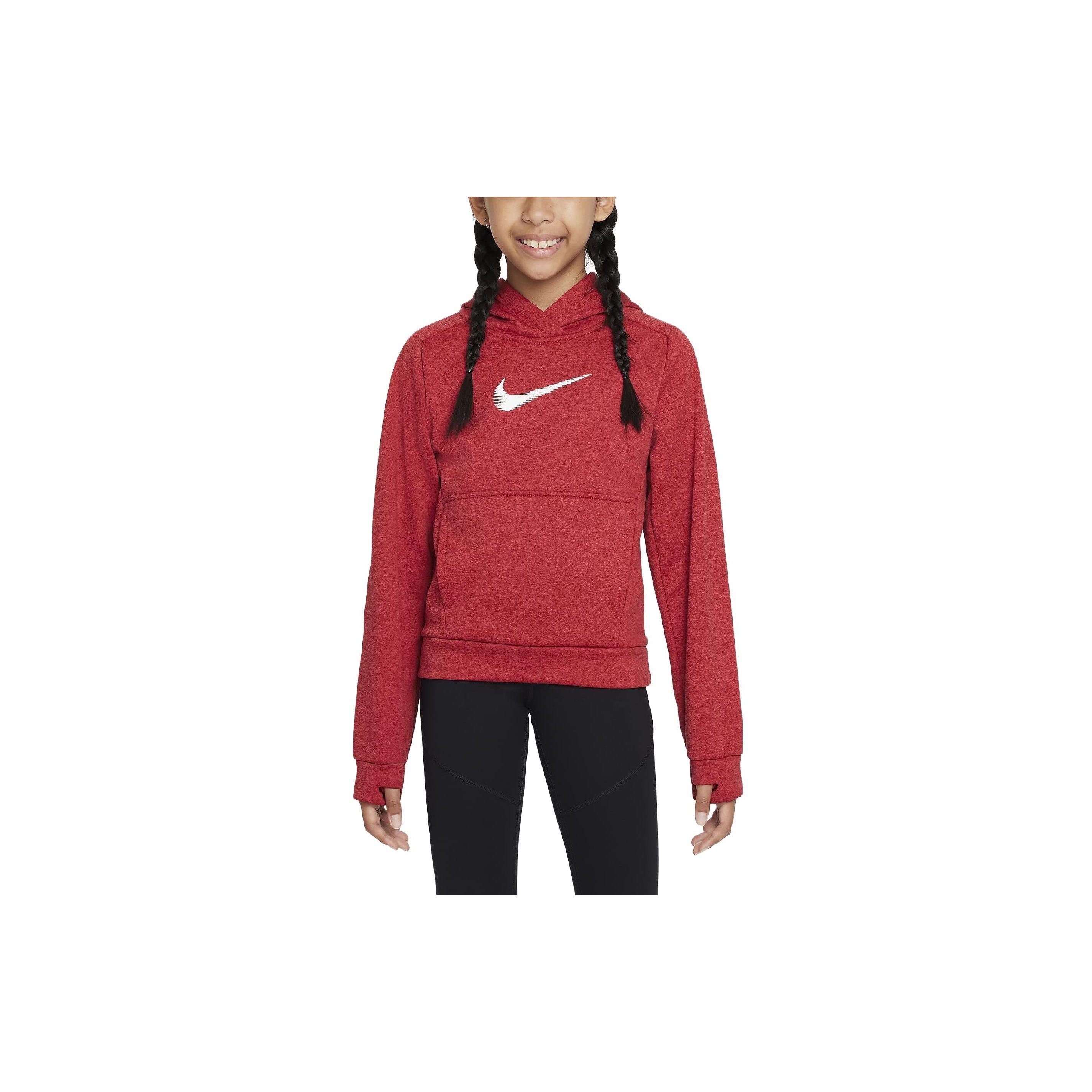 (GS) Nike Multi+ Therma-FIT Pullover Hoodie Red White Kids FD3893-687 S