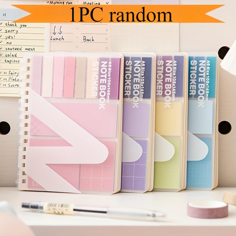 

1Pc Coil-Bound Multi-Functional Notebook with PET Case (220 Sticky Notes + 60 Pages), Portable & Durable for Notes & Lists