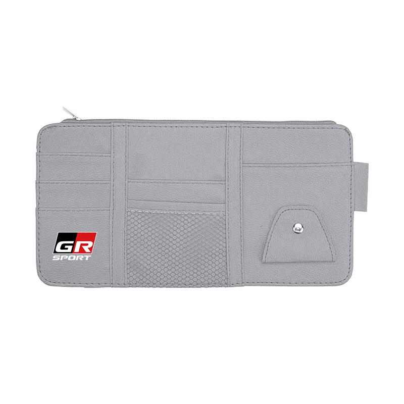 2026 Hot For Toyota Hub Caps PU Leather Car Sun Visor Ticket Card Storage Bag Accessories For Toyota Gazoo Racing Corolla Crown 
