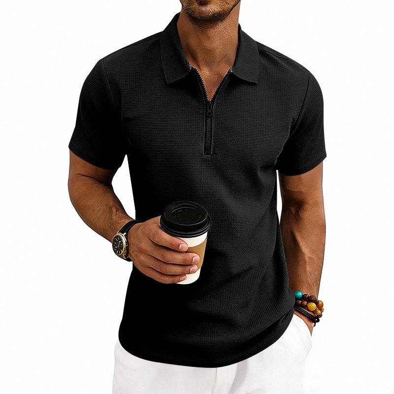 New Arrival: Men's Summer Casual Minimalist Commuter Waffle-Weave Short-Sleeved Golf Polo Shirt