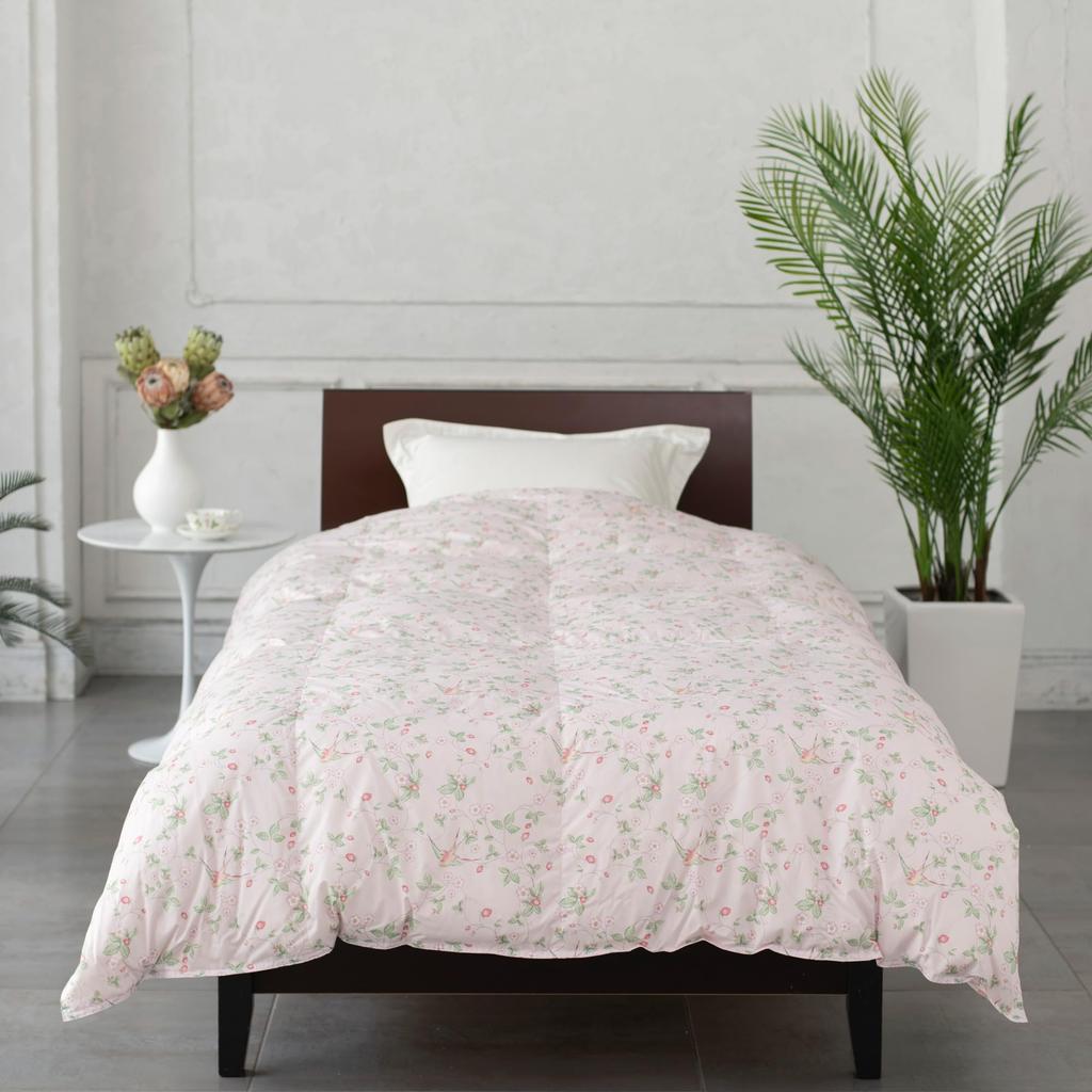 Nishikawa Wedgwood Down Comforter, Semi-Double, 70% White Duck Down, Soft and Fluffy, Made In Japan, Pink, KA13001900