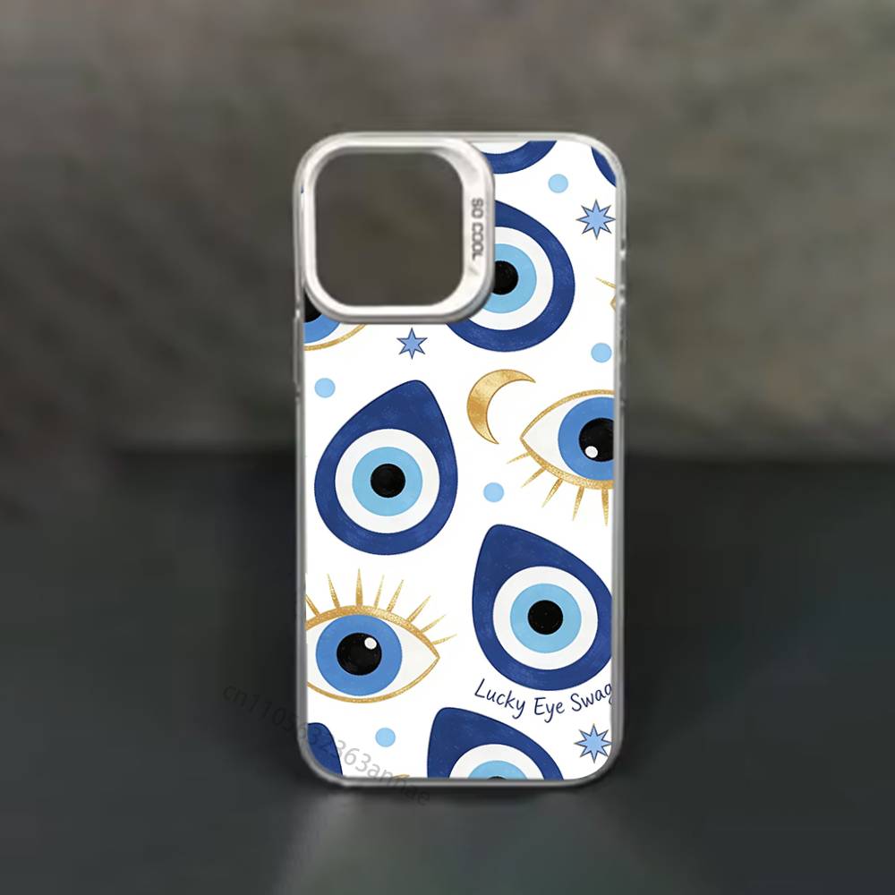 Lucky Eye Blue Evil Eye Print phone Case for iPhone 17 11 12 Pro Max Plus Mini Air SE 16e 14 15 16 13 Soft Shell