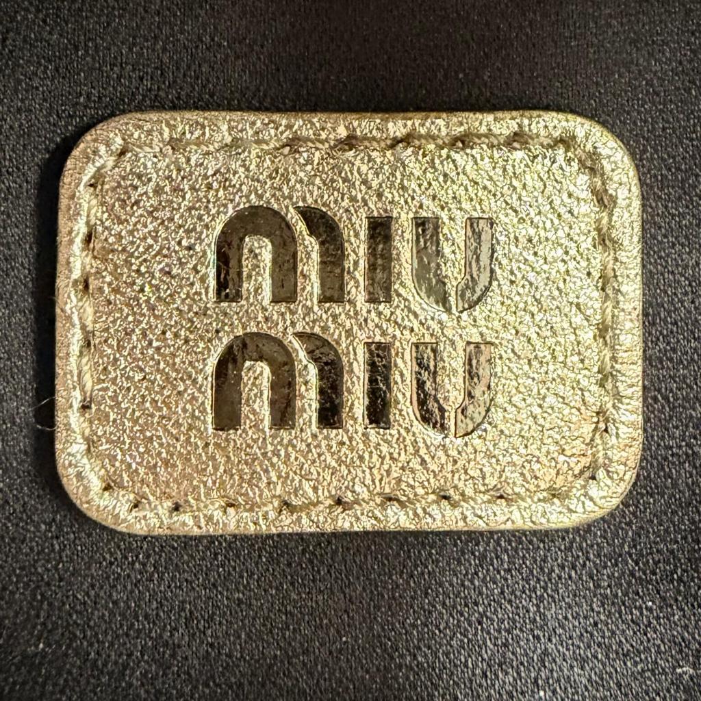 Excellent MIUMIU Charm TRICK MATELASSE KEYRING Gold Leather Women 5TL527 Used