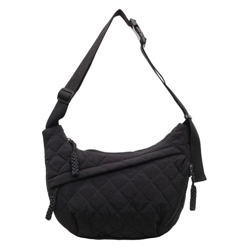 Large Capacity Commuter Shoulder Bag Women's Rhombic Lightweight Crossbody Bag