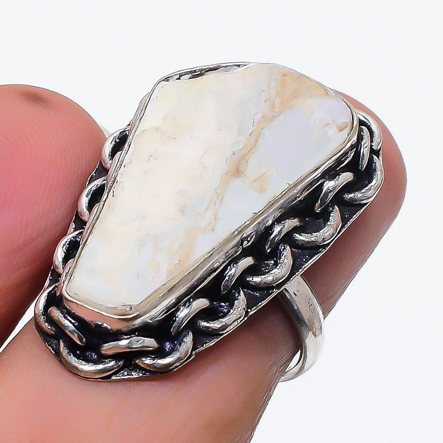 

Natural Mother Of Pearl Gemstone 925 Sterling Silver Jewelry Ring Size 6.5 Z0M05