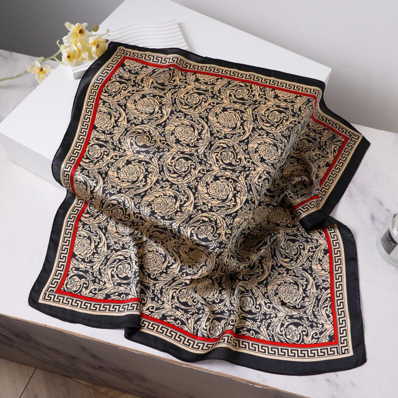 Silk Women's Square Scarf - Chinese Style Headscarf for Spring, Summer, Autumn - Neck Protection & Warmer - Elegant Thin Mom Style