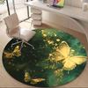 1PC Butterfly Art Office Round Area Rug, Mat Suitable For Office, Under Office Chairs Bedroom Living Room Home Decor, Room Deco
