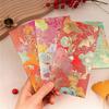 6pcs Golden Accents Thank You Cards Vibrant Floral Greeting Cards Lucky Money Bags  Wedding Birthday