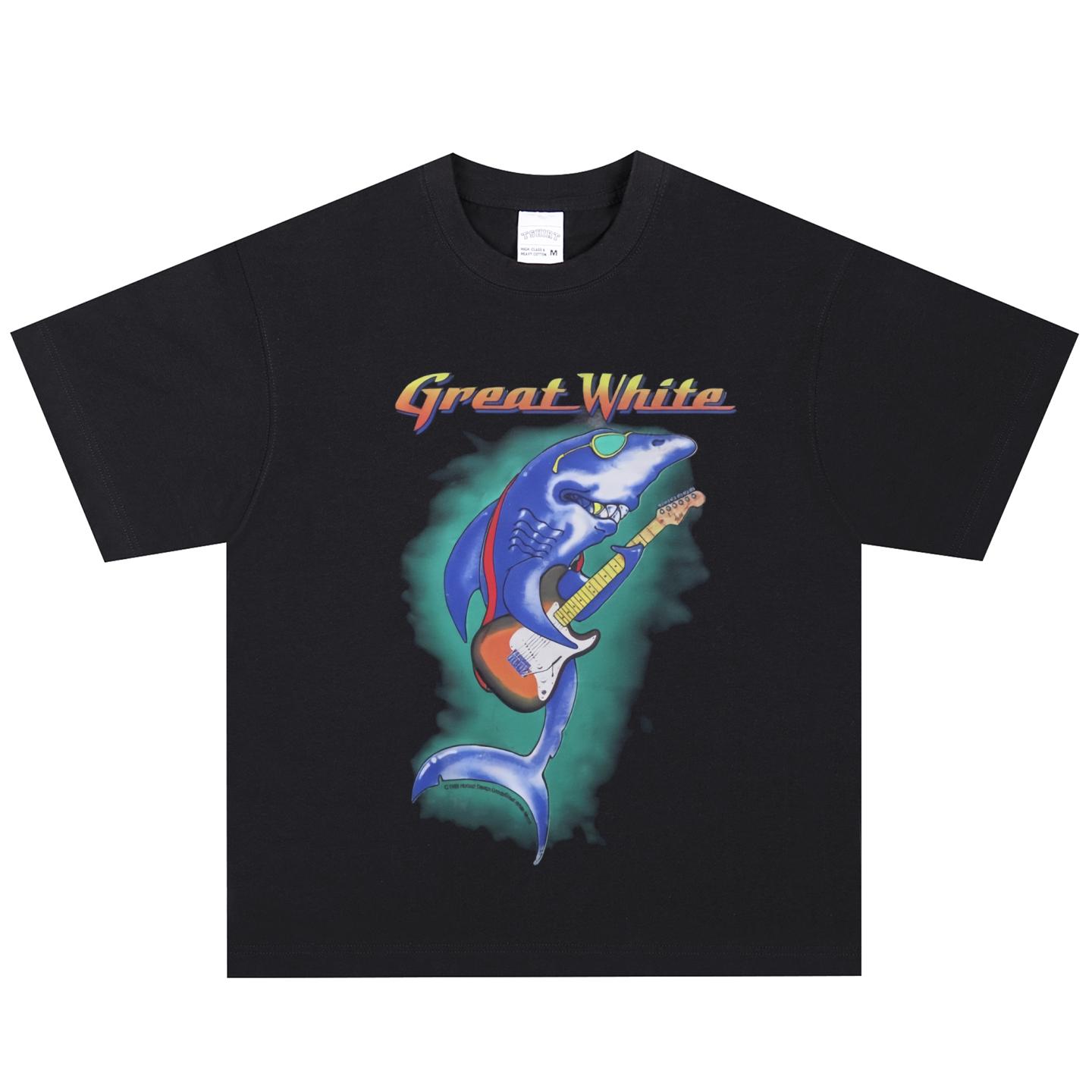 Great White T-Shirt, Soft Fabric Casual Daily Wear L