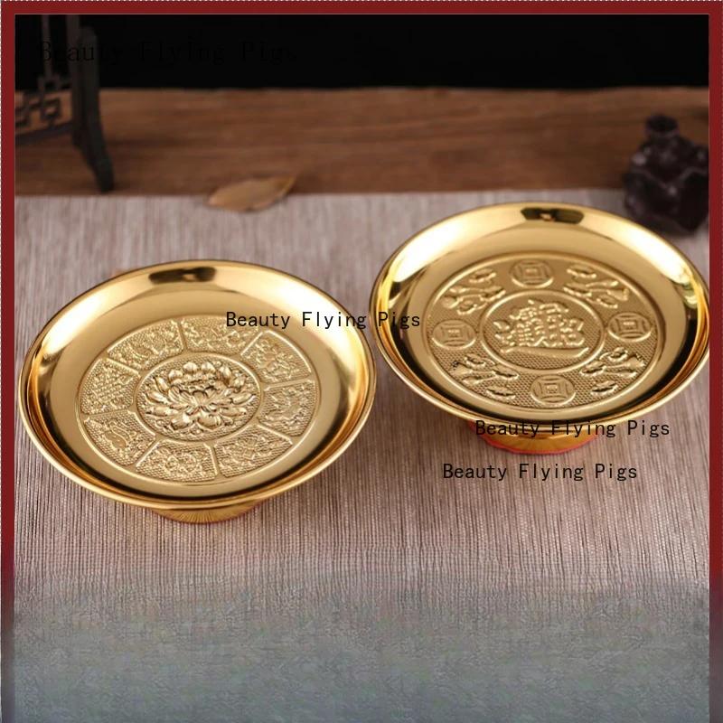 Creative Metal Lotus Offering Plate, Household Offering Tribute Plate, Offering Plate, Fruit Plate Decoration Feng Shui