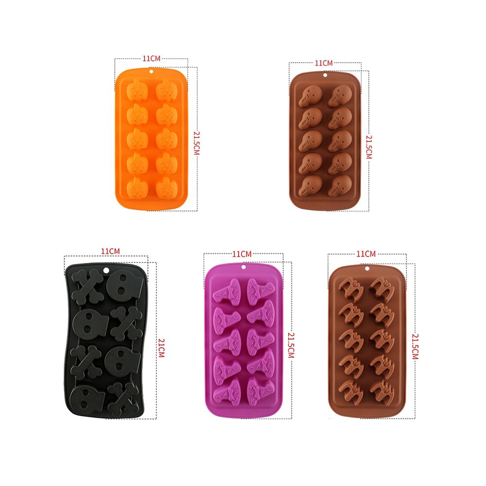Halloween Mold Baking Cookie Mold Chocolate Wizard Hat Skull Ice Grid DIY Dropper Pumpkin Shape
