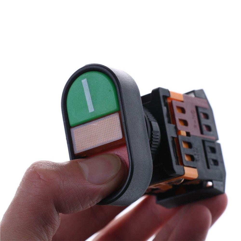 Indicator Light AC LED APBB22N 220V 22mm Push Button Switch ON/OFF Start Stop Momentary
