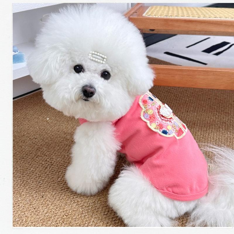 Pet Guofeng Traction Vest Spring and Summer Cat and Dog Embroidered New Chinese Style