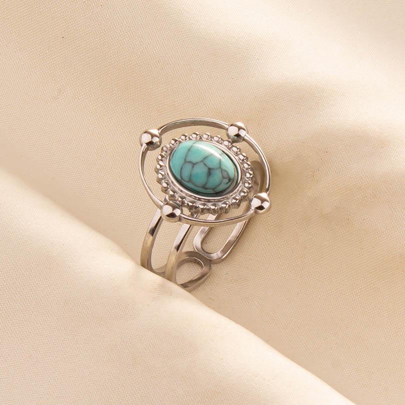 Moderne Sternenplanet Doppel-Schicht Oval Geometrisch Edelstahlringe Für Frauen Männer Schmuck Offen Verstellbarer Ring Geburtstag Anillos