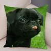 VIKAMA Nordic-Style Adorable Dog Cushion Cover Pug Print Cushion Cover Bedroom Living Room Sofa Decorative Cushion Cover