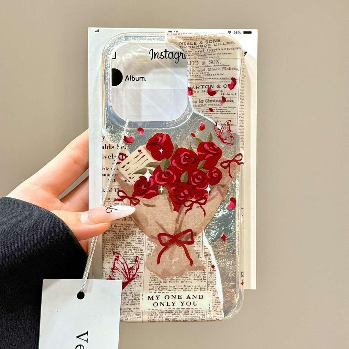 

For IPhone 13, A Niche High-end 15promax Case with Tin Foil Pattern and Large Hole Vortex Phone Case, Imd New Model For iPhone 17PROMAX