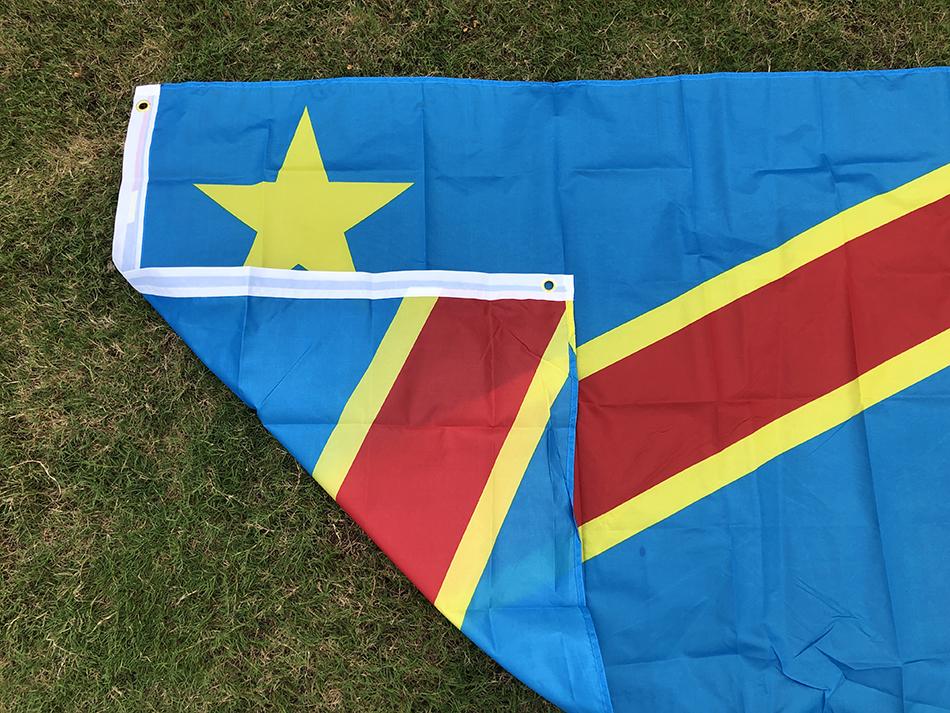 (BANDIERA DEL CIELO)Bandiera del Congo 90X150cm Bandiera della Repubblica Democratica del Congo Stendardo 3x5 piedi Bandiera Nazionale Bandiere per Decorazione Casa