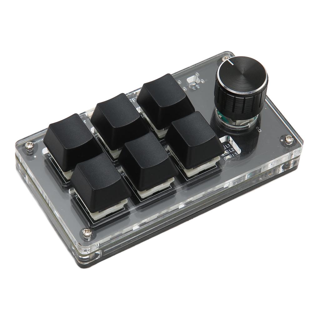 6 Key Keypad with Knob Blue Wired USB Wireless Dual Mode Connection Programmable Mechanical Keyboard