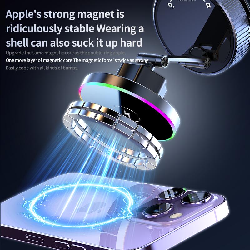 K5 Vacuum Magnetic Car Phone Holder Wireless Rechargeable Live Cooling Cooling Phone Holder Suction Cup Car Phone Holder.