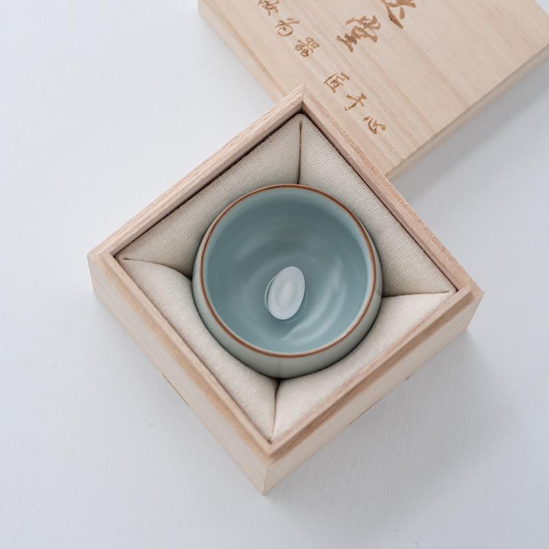 Tianqing Ru Kiln Cup Master Cup Handmade High-end Teacup Master Famous High-end Cup Kung Fu Tea Set