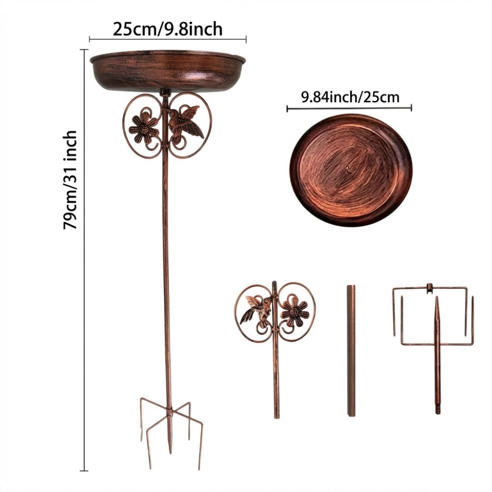 Five Prongs Base Metal Bird Feeder Heavy Duty Feeding Stations Garden Birdbath  Lawn