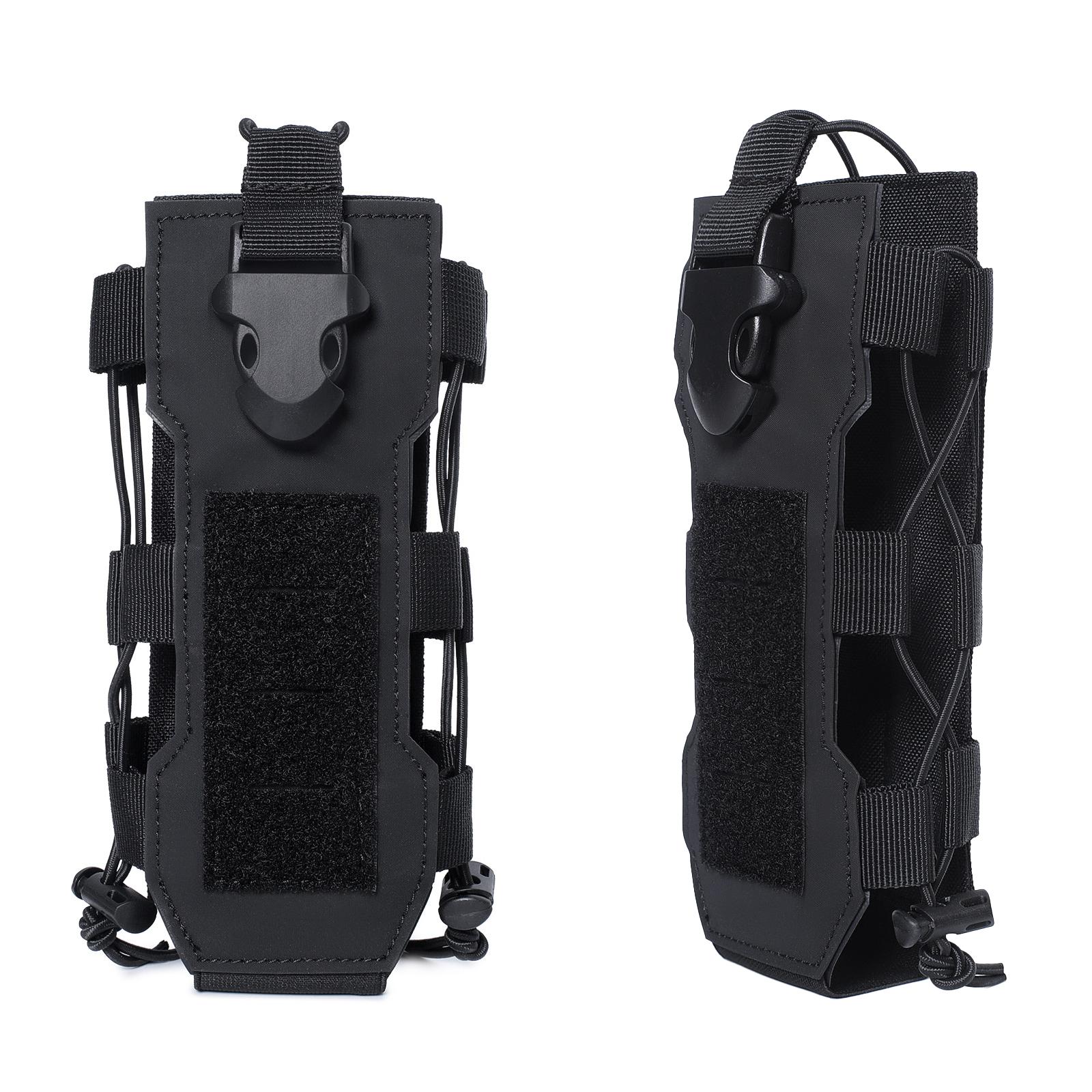 Laser Cut Design Molle Adjustable Water Bottle Holder 40 oz Tactical Bottle Pouch for Backpack Belt  Molle Radio Pouch Holder чёрный