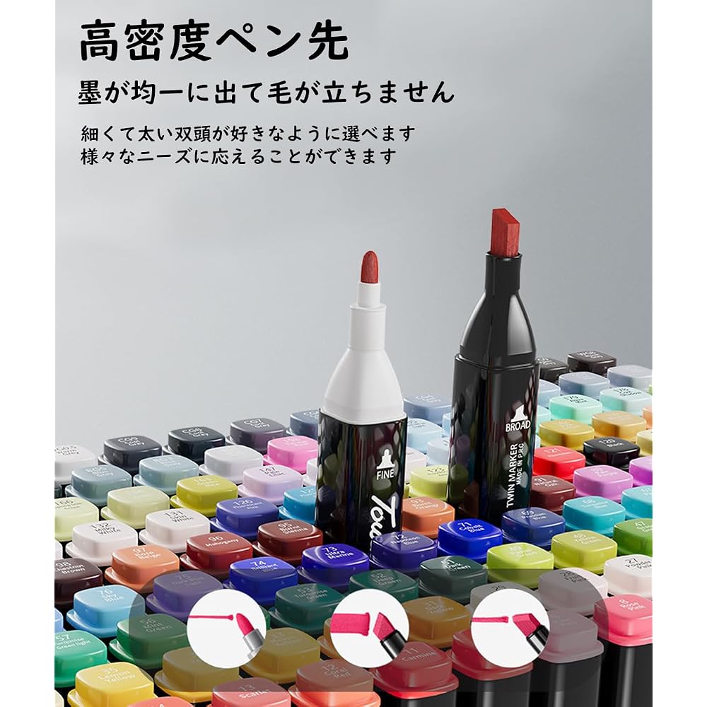 Illustration Marker, 80 Color Marker Pen Set, Watercolor Pen, Thick, Thin, Waterproof, Quick-dryi...