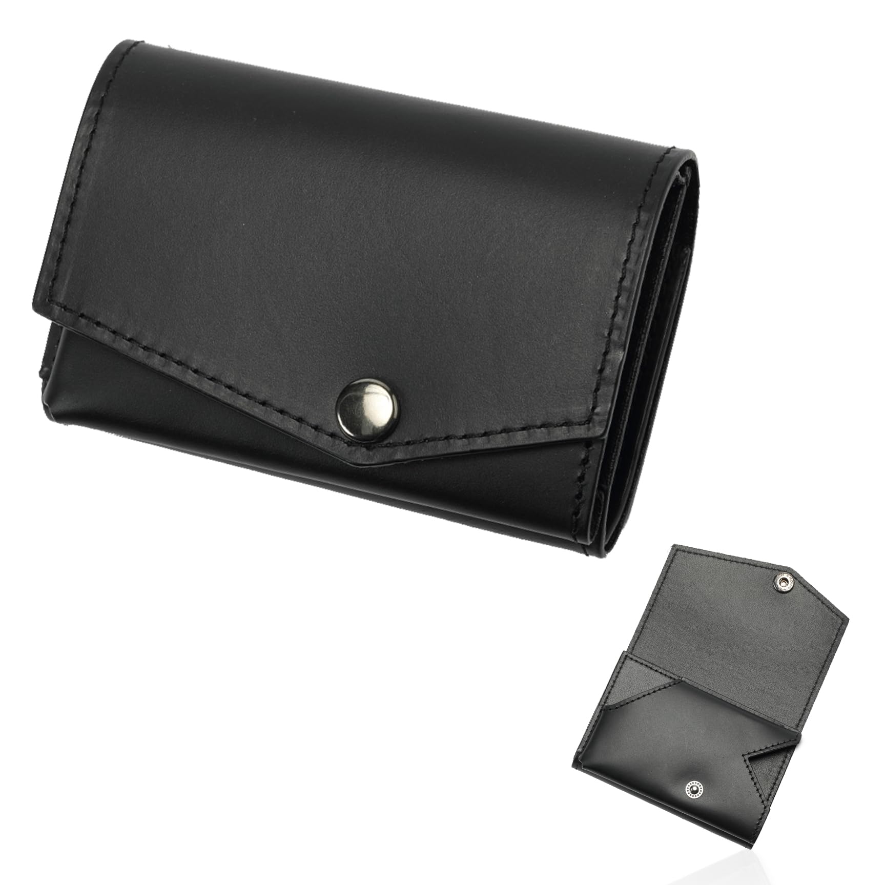 

Abrasus Buttero Leather Edition Small Made in Black Wallet, Men s, Japan,