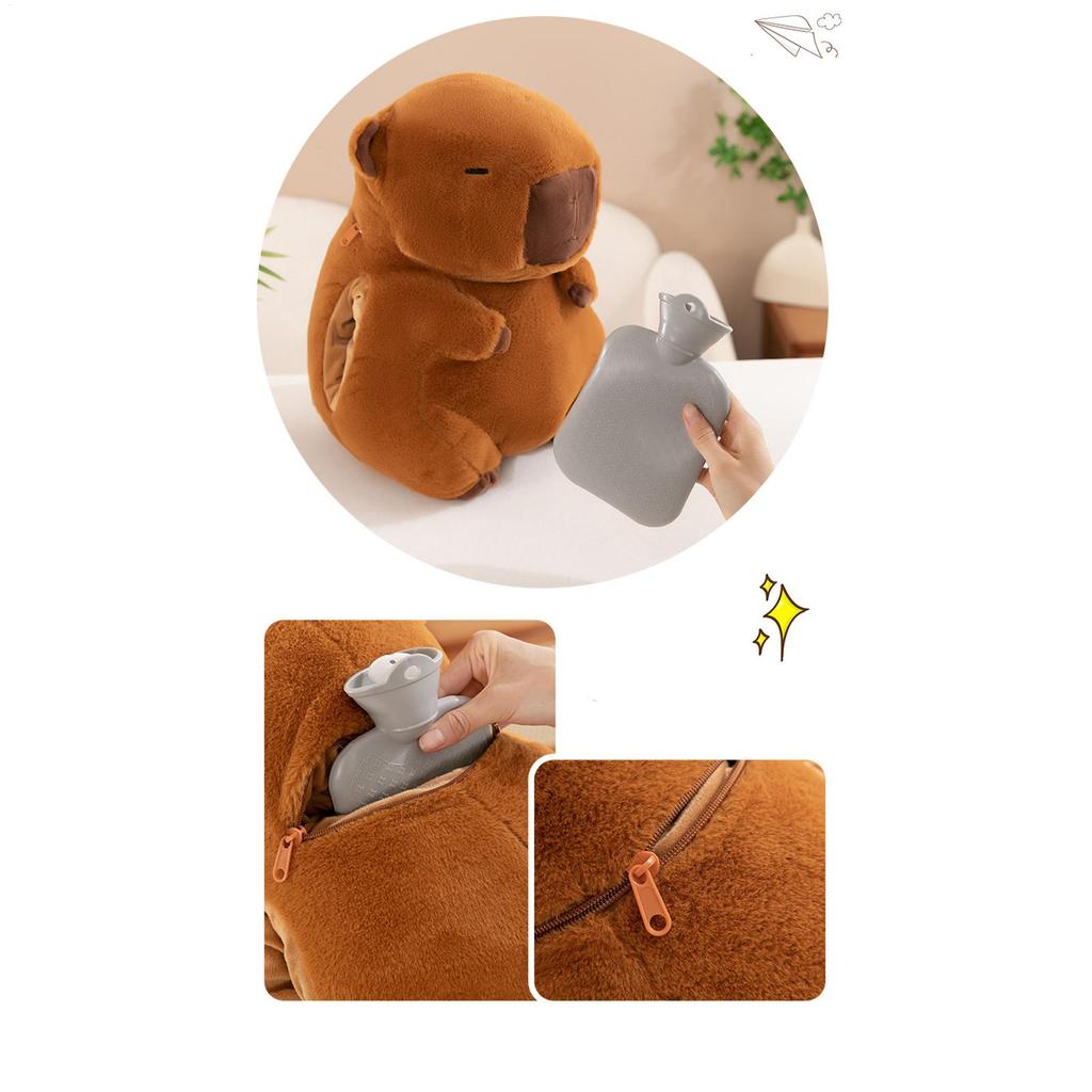 Stuffed Animal Hand Warmer Winter Hand Warming Muff Capybara Stuffed Soft Warmer With Hot Water Bottle For Girls Ladies Children