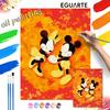 Mickey and Minnie Autumn Maple Leaf Digital Oil Painting Art Handmade Diy Gift Home Decoration