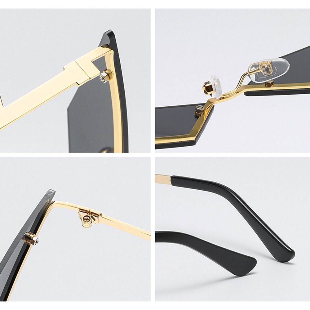 Funny Metal Frame Lozenge Sunglasses Uv400 Rimless Polygon Sun Glasses Colorful Halloween Eyeglasses For Women & Men
