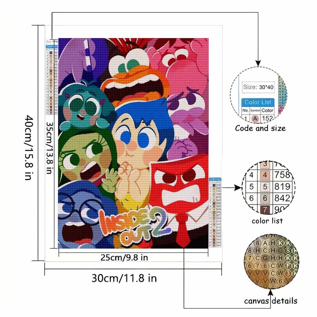 Full Round Diamond Painting Cute Anime Characters Art Rhinestone Picture Mosaic DIY 5D Cross Stitch Embroidery Home Decoration