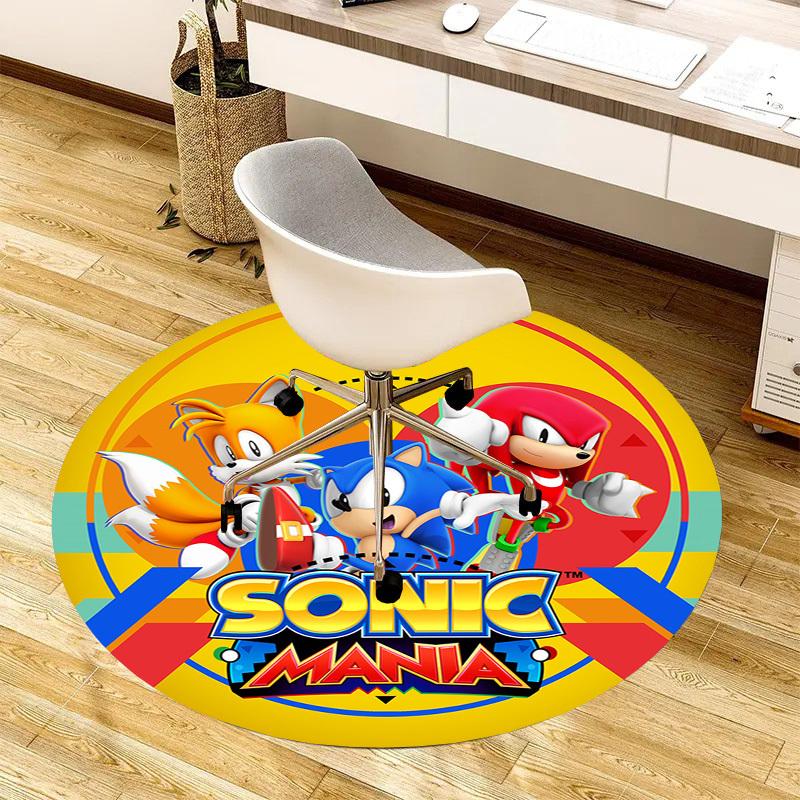 

1pc Sonic Mania Characters Artwork Round carpet, Made of Polyester,Perfect for Decorating Office Chairs, Living Rooms,fplt065 80cm by 80cm