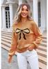 2026 Spring Women's Fashion: European & American Bow Sweater - Bestseller Plus-Size Knitwear