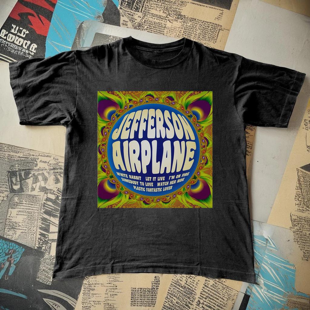 NEW! Jefferson Airplane Black Cotton T-Shirt Full size S-5XL BS2018