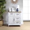 Chiffonnier - VERSA - Maggie - 80,5 x 70 x 35 cm - Blanc et marron - Bois MDF