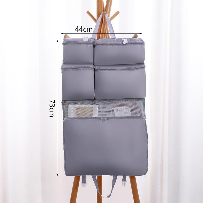 7In1 Folding Portable Travel Storage Bag Multi-Pocket Large Capacity Clothes Storage Bag Outdoor Luggage Bag Hanging Organizer