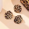 Retro Geometric Leopard Print Earrings and Ring Set