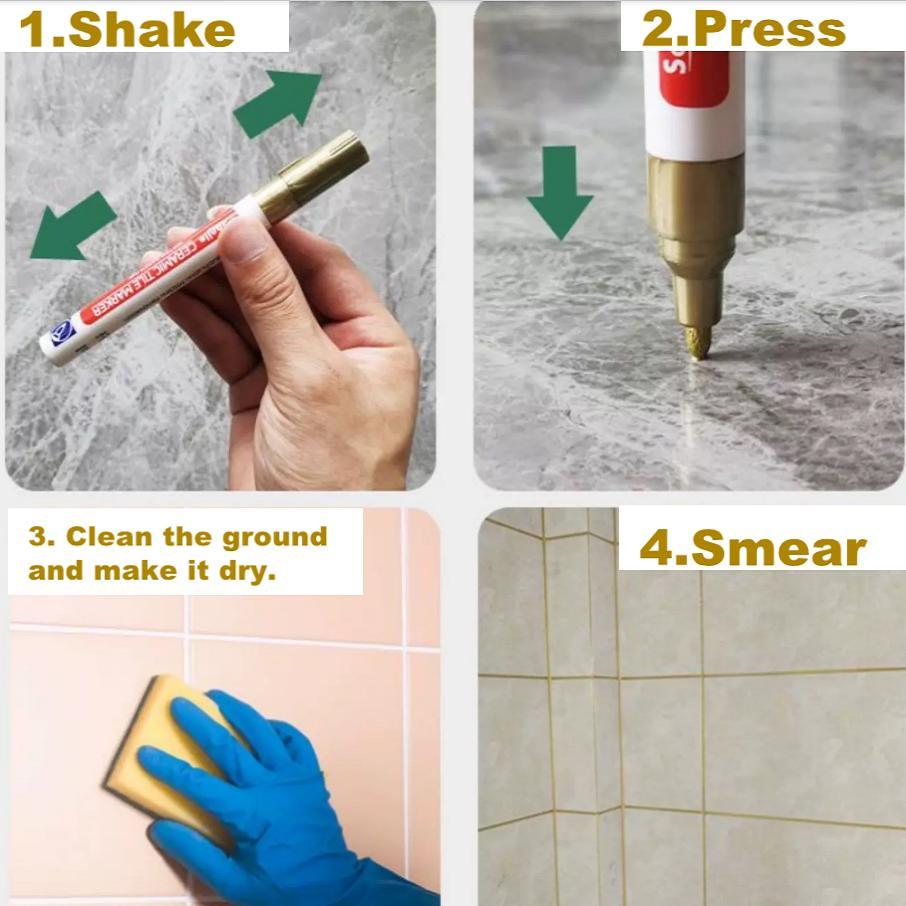 3pcs Tile Marker Grout Pen Wall Gap Sealing Repair Tool for Bathroom Floor Seam Easy To Use Durable Marking Pen for Tile Gap Filling