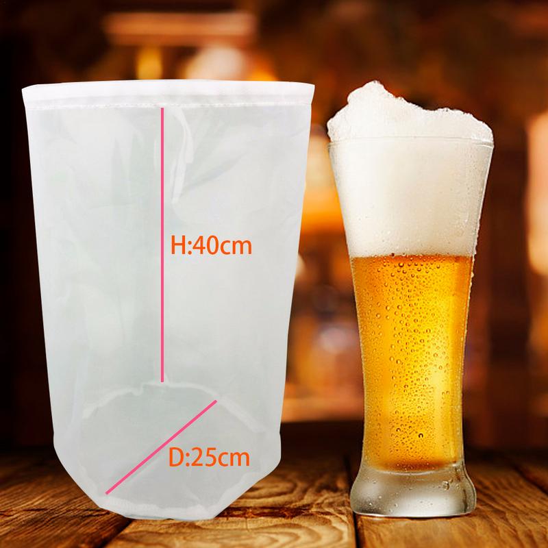Beer Homebrew Filter Bag Reusable Home Beer Brew Filter Bag Kitchen Food Filter Bags Wort Fine Mesh Grain Filter Bag Bar Tools